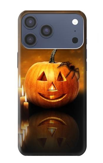S1083 Pumpkin Spider Candles Halloween Case For iPhone 17 Pro Max, 18 Pro Max