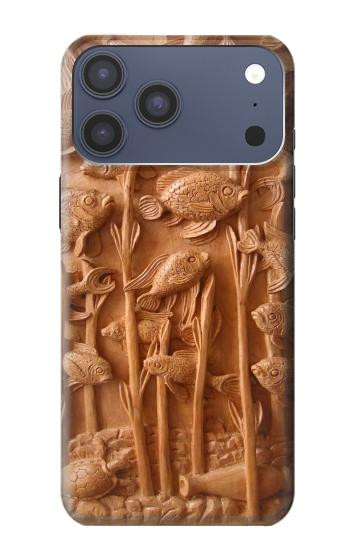 S1307 Fish Wood Carving Graphic Printed Case For iPhone 17 Pro Max, 18 Pro Max