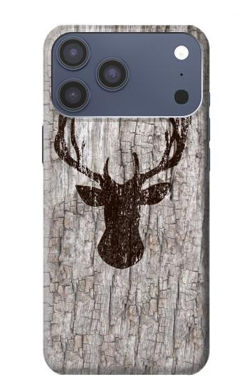 S2505 Reindeer Head Old Wood Texture Graphic Case For iPhone 17 Pro Max, 18 Pro Max