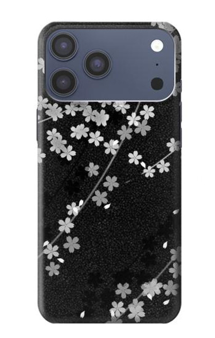 S2544 Japanese Kimono Style Black Flower Pattern Case For iPhone 17 Pro Max