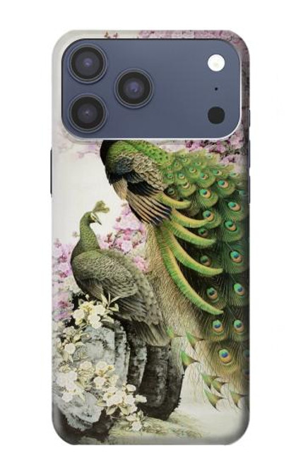 S2773 Peacock Chinese Brush Painting Case For iPhone 17 Pro Max
