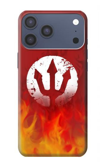 S2803 Fire Red Devil Spear Symbol Case For iPhone 17 Pro Max, 18 Pro Max