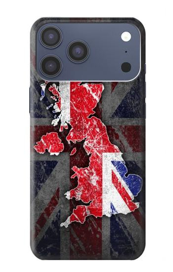 S2936 UK British Flag Map Case For iPhone 17 Pro Max, 18 Pro Max