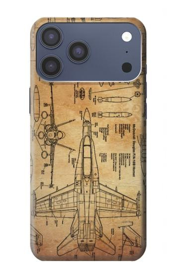 S3868 Aircraft Blueprint Old Paper Case For iPhone 17 Pro Max, 18 Pro Max