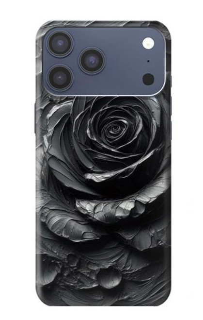 S3969 Black Rose Hard Brush Stroke Case For iPhone 17 Pro Max