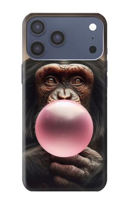 S3973 Chimpanzee Blowing Pink Bubblegum Case For iPhone 17 Pro Max