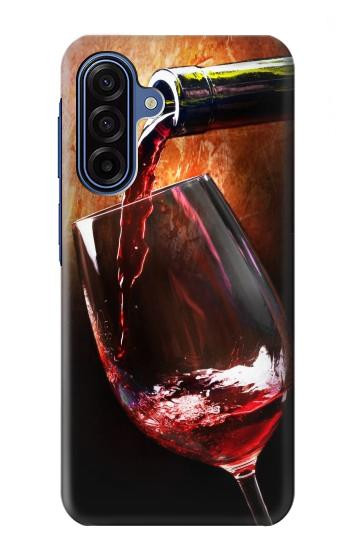 S2396 Red Wine Bottle And Glass Case For Samsung Galaxy A17, A18