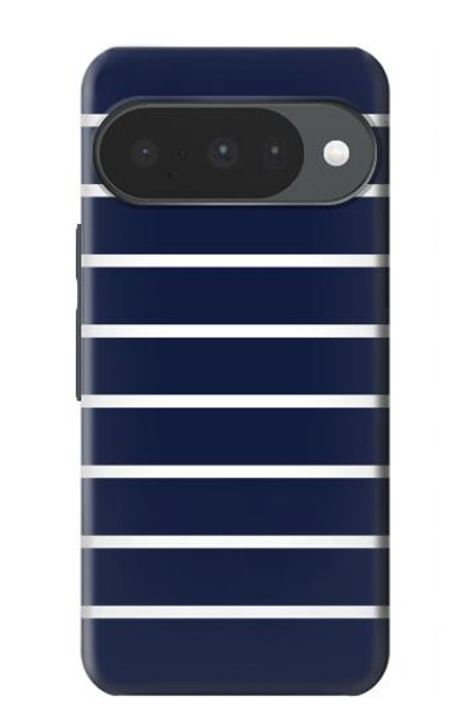 S2767 Navy White Striped Case For Google Pixel 10, 10 Pro
