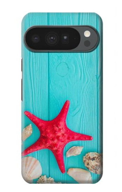 S3428 Aqua Wood Starfish Shell Case For Google Pixel 10 Pro XL