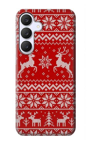 S2835 Christmas Reindeer Knitted Pattern Case For Samsung Galaxy S25 FE, S26 FE