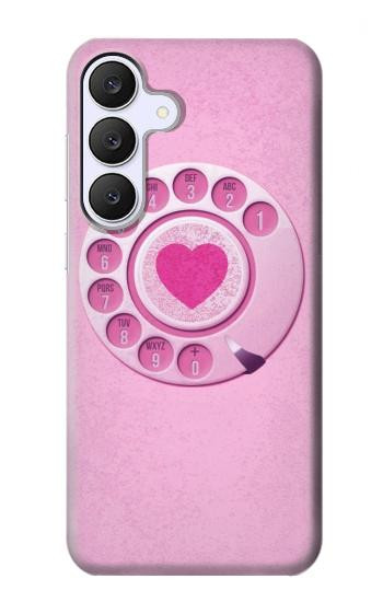 S2847 Pink Retro Rotary Phone Case For Samsung Galaxy S25 FE