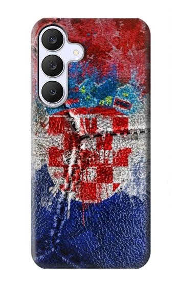 S3313 Croatia Flag Vintage Football Graphic Case For Samsung Galaxy S25 FE