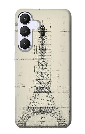 S3474 Eiffel Architectural Drawing Case For Samsung Galaxy S25 FE, S26 FE