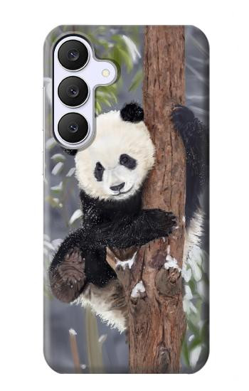 S3793 Cute Baby Panda Snow Painting Case For Samsung Galaxy S25 FE