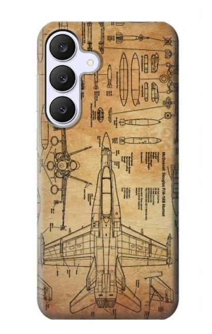 S3868 Aircraft Blueprint Old Paper Case For Samsung Galaxy S25 FE