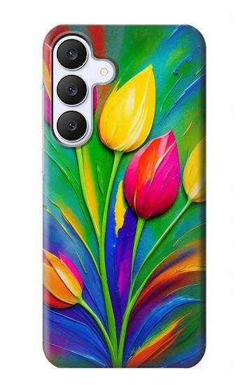S3926 Colorful Tulip Oil Painting Case For Samsung Galaxy S25 FE