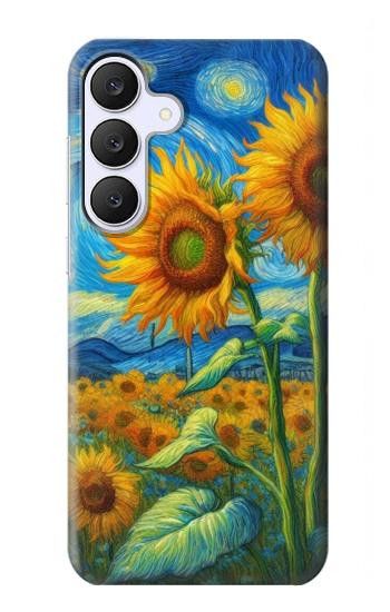 S4019 Sunflower Van Gogh Style Case For Samsung Galaxy S25 FE, S26 FE
