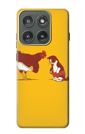 S1093 Rooster and Cat Joke Case For Motorola Edge (2025)