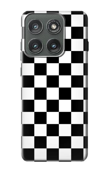S1611 Black and White Check Chess Board Case For Motorola Edge (2025)