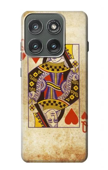 S2833 Poker Card Queen Hearts Case For Motorola Edge (2025)