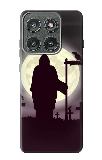 S3262 Grim Reaper Night Moon Cemetery Case For Motorola Edge (2025)