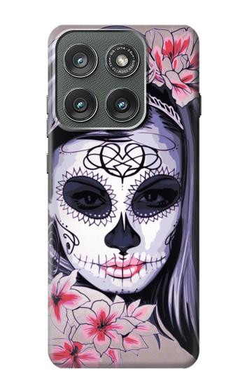 S3821 Sugar Skull Steam Punk Girl Gothic Case For Motorola Edge (2025)