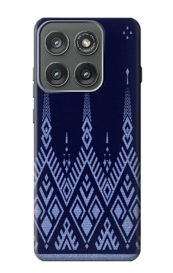 S3950 Textile Thai Blue Pattern Case For Motorola Edge (2025)