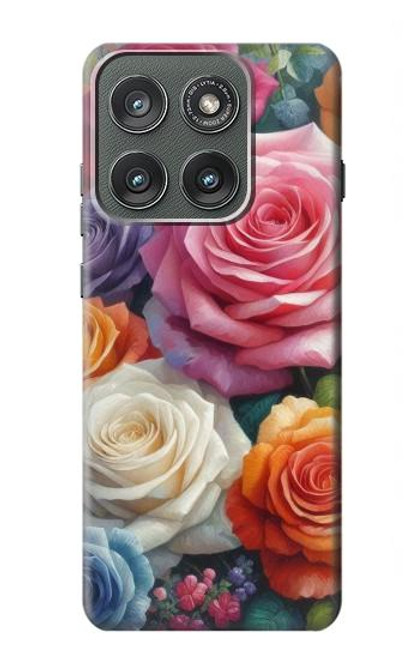 S3975 Colorful Roses Painting Case For Motorola Edge (2025)