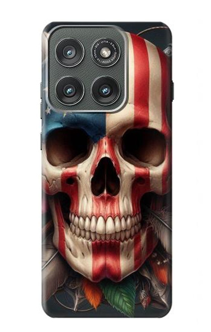 S4015 Skull American Flag Case For Motorola Edge (2025)