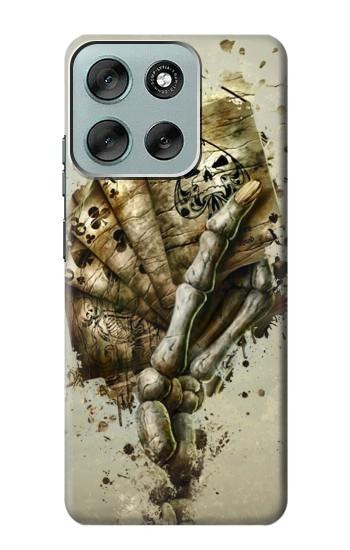 S0550 Skull Card Poker Case For Motorola Moto G56