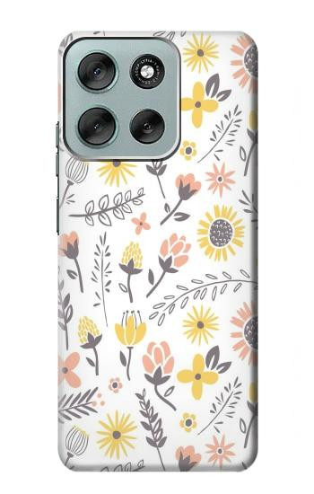 S2354 Pastel Flowers Pattern Case For Motorola Moto G56