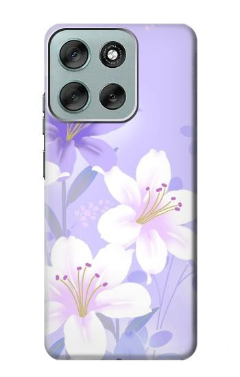 S2361 Purple White Flowers Case For Motorola Moto G56