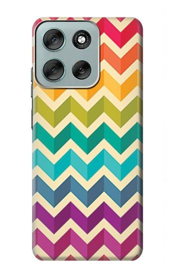 S2362 Rainbow Colorful Shavron Zig Zag Pattern Case For Motorola Moto G56