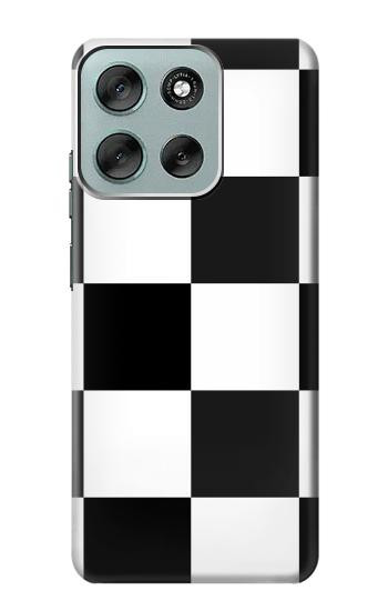 S2492 Black and White Check Case For Motorola Moto G56