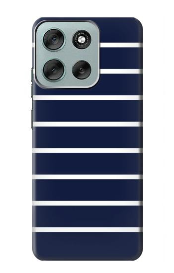 S2767 Navy White Striped Case For Motorola Moto G56