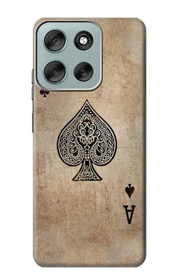S2928 Vintage Spades Ace Card Case For Motorola Moto G56