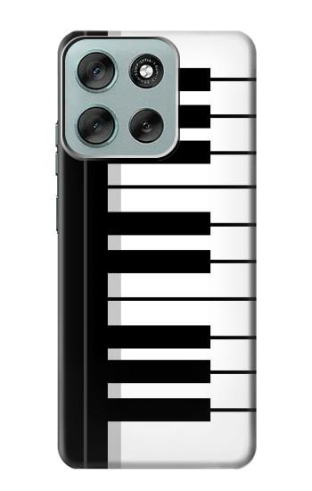 S3078 Black and White Piano Keyboard Case For Motorola Moto G56