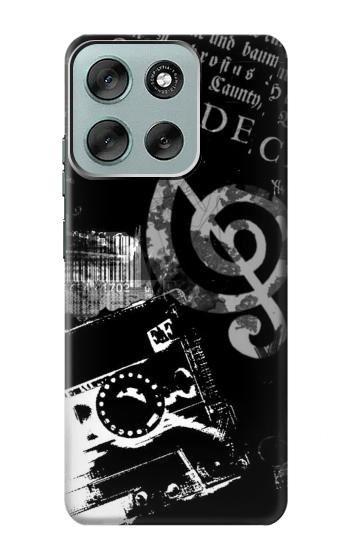 S3197 Music Cassette Note Case For Motorola Moto G56