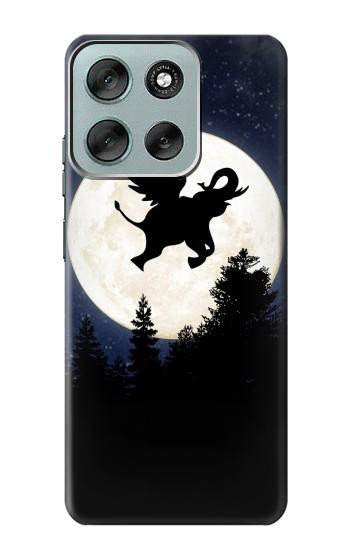 S3323 Flying Elephant Full Moon Night Case For Motorola Moto G56