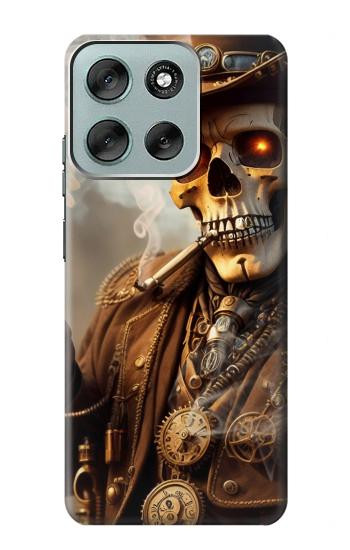S3949 Steampunk Skull Smoking Case For Motorola Moto G56