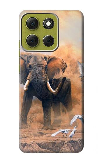 S1292 Dusty Elephant Egrets Case For Motorola Moto G86