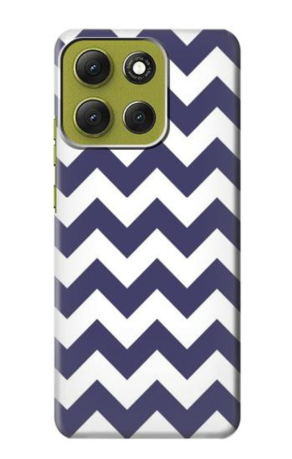 S2345 Navy Blue Shavron Zig Zag Pattern Case For Motorola Moto G86