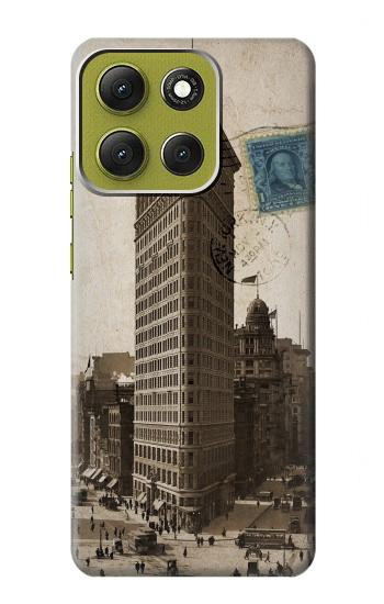S2832 New York 1903 Flatiron Building Postcard Case For Motorola Moto G86