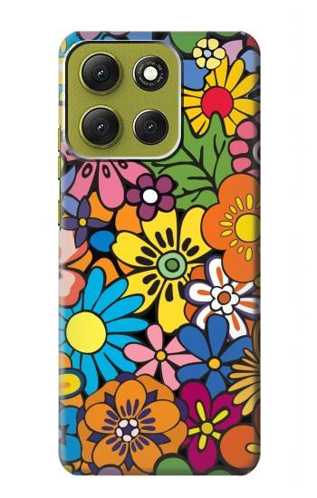 S3281 Colorful Hippie Flowers Pattern Case For Motorola Moto G86