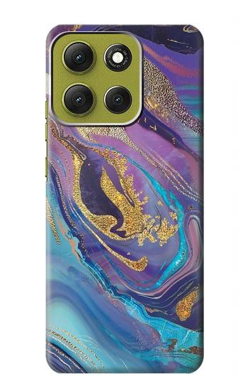 S3676 Colorful Abstract Marble Stone Case For Motorola Moto G86