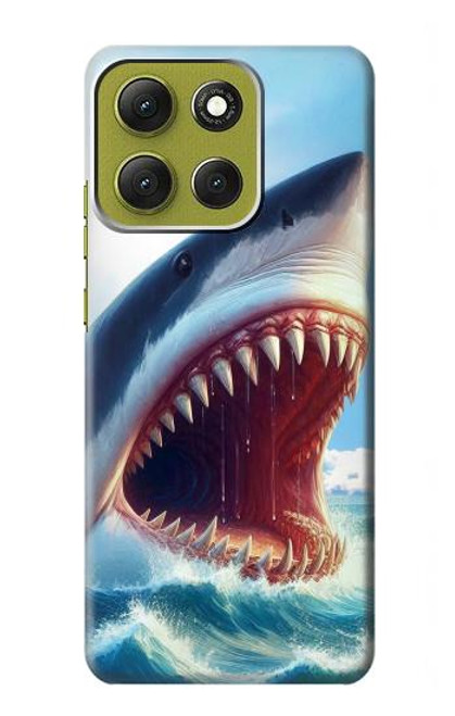 S4004 Oil Color Painting Giant Shark.jpeg Case For Motorola Moto G86