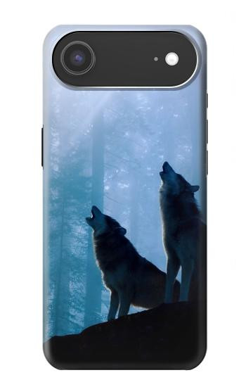 S4053 Two Wolves Couple Howling Forest Case For iPhone Air