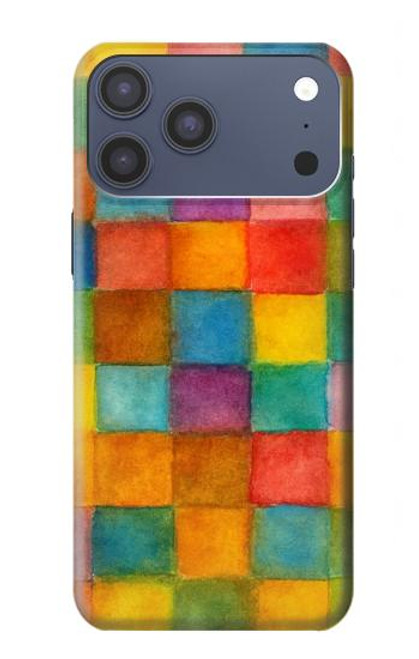S4077 Water Color Painting Colorful Check Pattern Case For iPhone 17 Pro Max