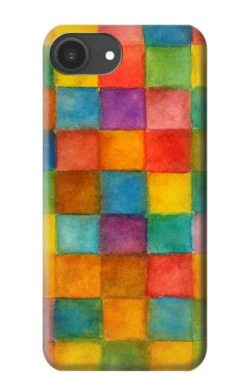 S4077 Water Color Painting Colorful Check Pattern Case For iPhone 16e, 17e