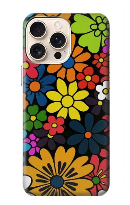 S4043 Colorful Flowers Cartoon Case For iPhone 16 pro